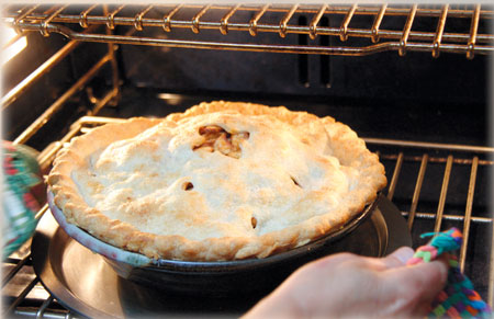A very large apple pie