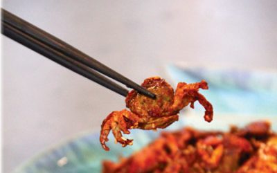 Crispy Fried Asian Shore or Green Crab