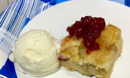 Cranberry Bread Pudding w/ Cranberry Compote