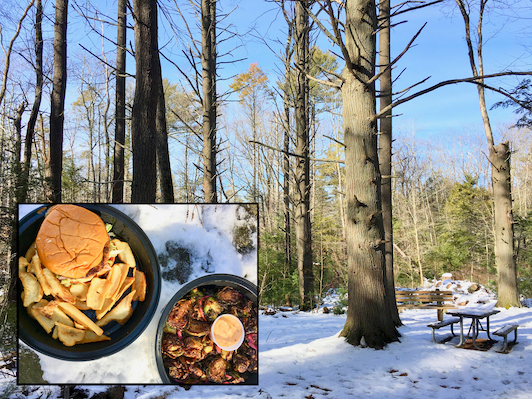 PICNIC LUNCHBREAK: Enjoying Takeout from Cheever’s Tavern at Miller Woods, Norwell