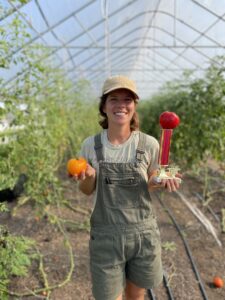 Greenhouse manager Grace McCurn cared for the award winning tomato inside the greenhouse.