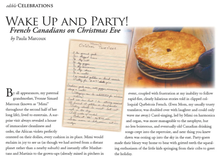 Wake Up and party: French Canadians on Christmas Eve and the history of the Tourtiere meat pie