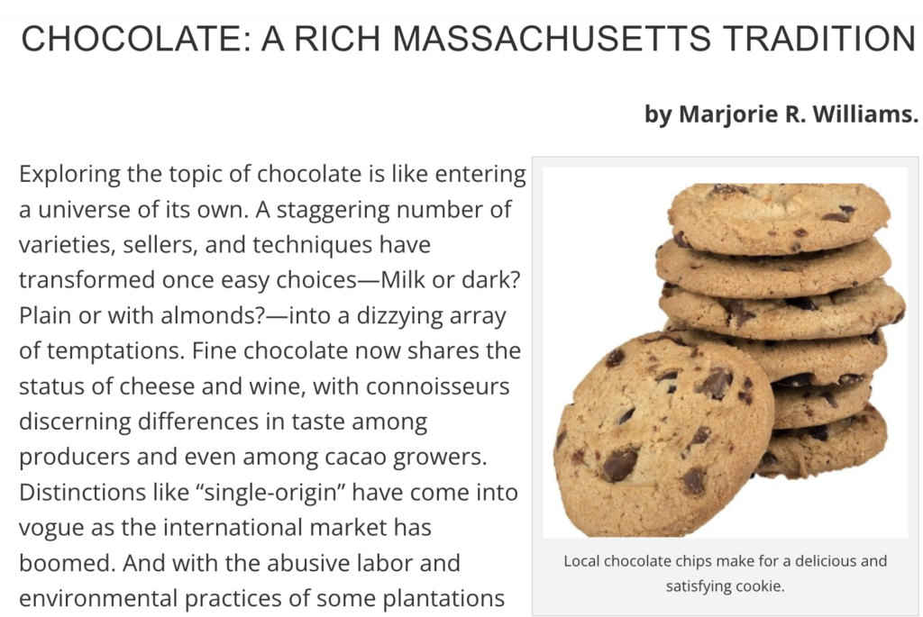 Learn about our rich chocolate history in SE MA
