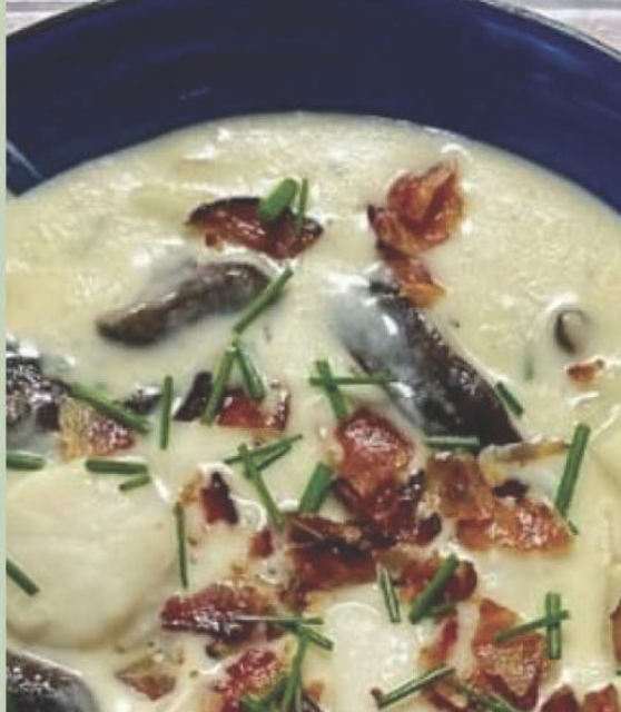 St. Ours Shrimp and Wild Mushroom Chowder with Chives