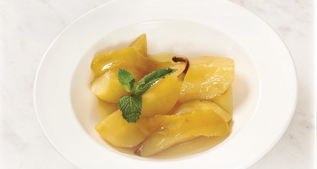 Pears in Mint and Tea