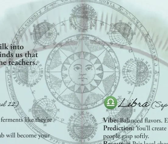 Edible Horoscope, Spring 2026